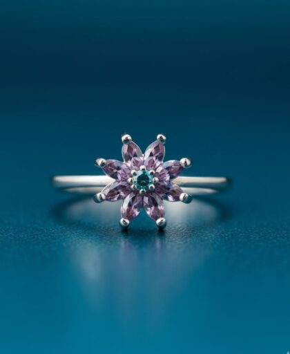Floral Silver Ring