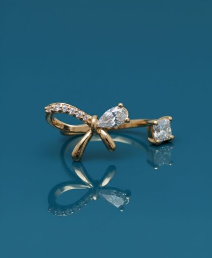 Golden Bow Open Ring